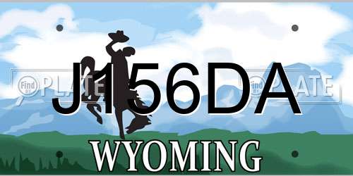 J156DA Wyoming License Plate