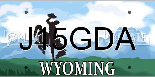 J15GDA Wyoming License Plate