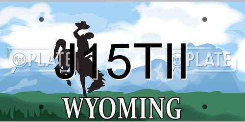 J15TII Wyoming License Plate