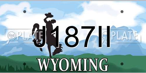 J187II Wyoming License Plate