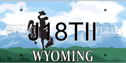 J18TII Wyoming License Plate