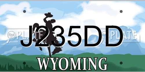 J235DD Wyoming License Plate