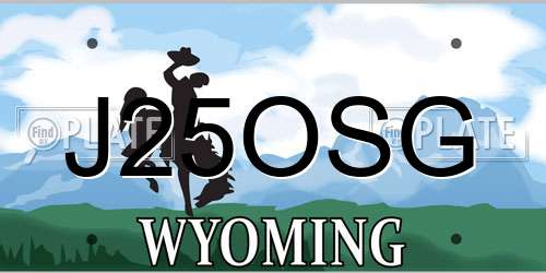 J25OSG Wyoming License Plate