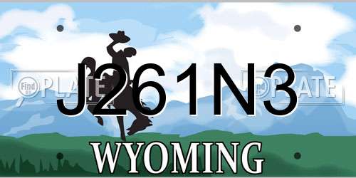 J261N3 Wyoming License Plate