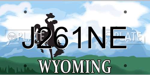 J261NE Wyoming License Plate
