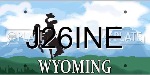 J26INE Wyoming License Plate