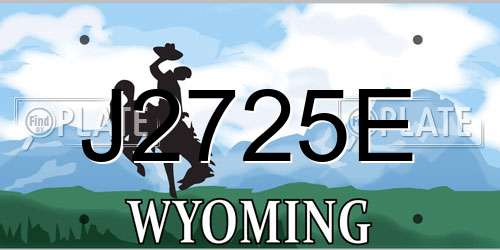 J2725E Wyoming License Plate
