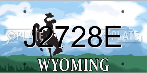 J2728E Wyoming License Plate