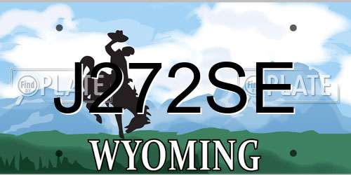 J272SE Wyoming License Plate