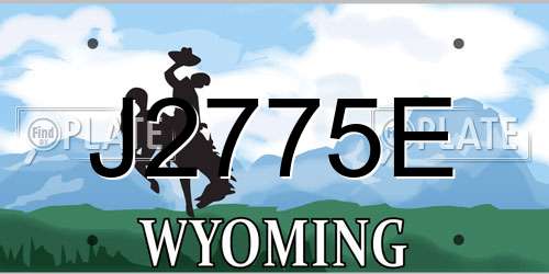 J2775E Wyoming License Plate