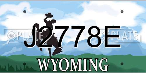 J2778E Wyoming License Plate
