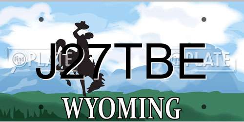 J27TBE Wyoming License Plate