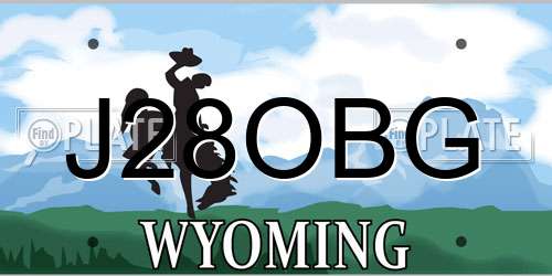 J28OBG Wyoming License Plate