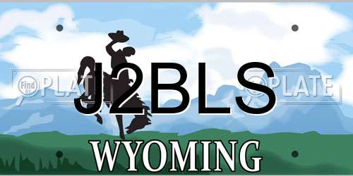 J2BLS Wyoming License Plate
