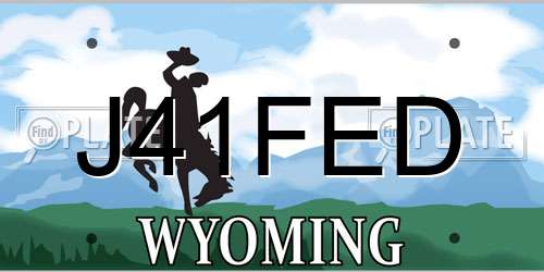 J41FED Wyoming License Plate
