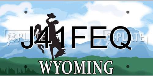 J41FEQ Wyoming License Plate