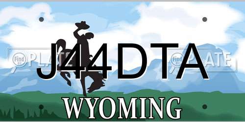 J44DTA Wyoming License Plate