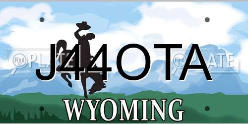 J44OTA Wyoming License Plate