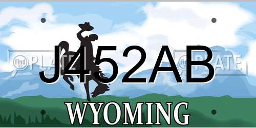 J452AB Wyoming License Plate