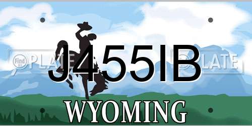 J455IB Wyoming License Plate