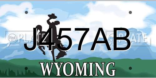 J457AB Wyoming License Plate