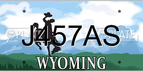 J457AS Wyoming License Plate