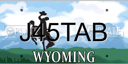 J45TAB Wyoming License Plate