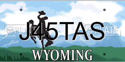 J45TAS Wyoming License Plate