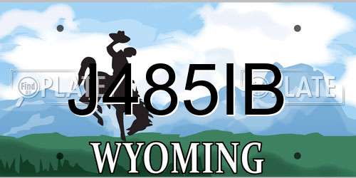 J485IB Wyoming License Plate