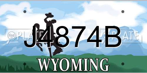 J4874B Wyoming License Plate