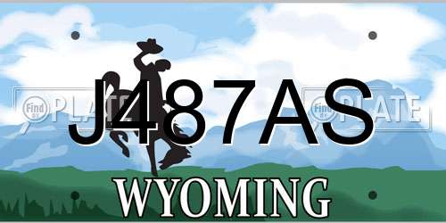 J487AS Wyoming License Plate