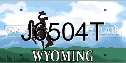 J6504T Wyoming License Plate