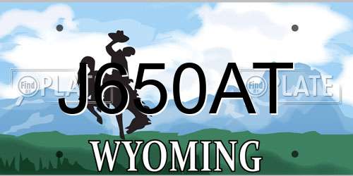 J650AT Wyoming License Plate