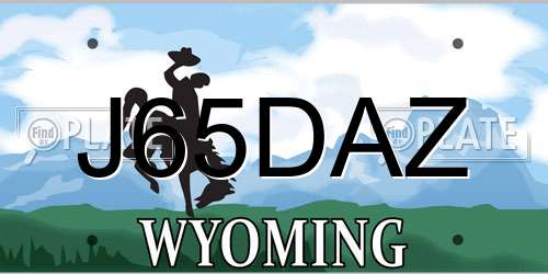 J65DAZ Wyoming License Plate