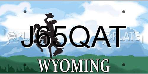 J65QAT Wyoming License Plate
