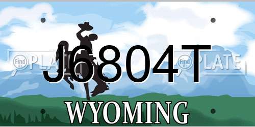 J6804T Wyoming License Plate