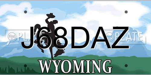 J68DAZ Wyoming License Plate