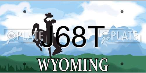 J68T Wyoming License Plate
