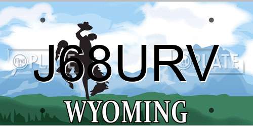J68URV Wyoming License Plate