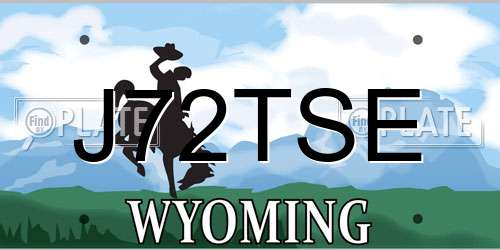 J72TSE Wyoming License Plate