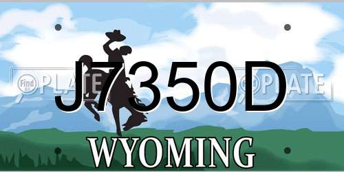 J7350D Wyoming License Plate