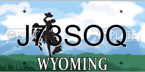 J73SOQ Wyoming License Plate