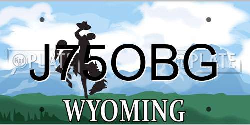 J75OBG Wyoming License Plate