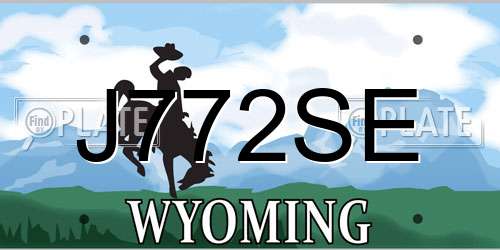 J772SE Wyoming License Plate