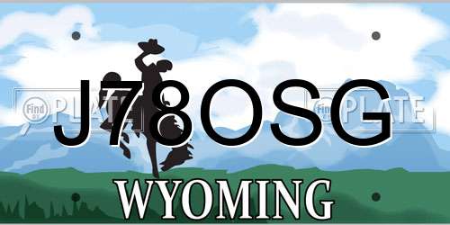 J78OSG Wyoming License Plate