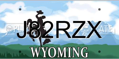 J82RZX Wyoming License Plate
