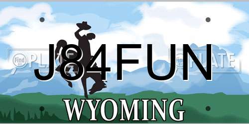 J84FUN Wyoming License Plate