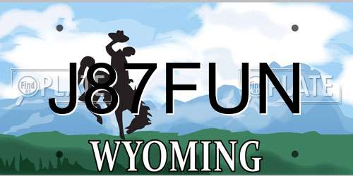 J87FUN Wyoming License Plate