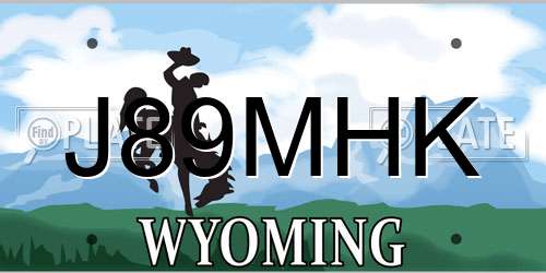 J89MHK Wyoming License Plate