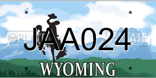 JAA024 Wyoming License Plate